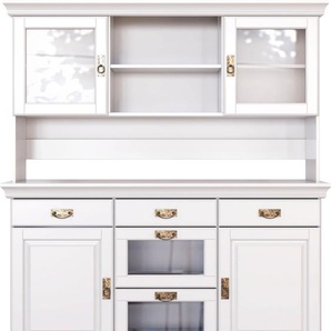 Buffet HOME AFFAIRE Ruegen Schränke Gr. B/H/T: 145 cm x 168 cm x 40 cm, 2 St., Komplettausführung, weiß Anrichten Buffets aus Massivholz, im Landhausstil
