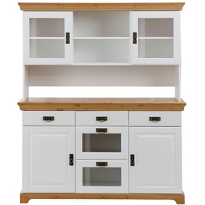 Buffet HOME AFFAIRE Ruegen Schränke Gr. B/H/T: 145 cm x 168 cm x 40 cm, 2 St., Komplettausführung, weiß (weiß, honig) Buffet Buffetschrank Anrichten Buffets Schränke aus Massivholz, im Landhausstil Bestseller