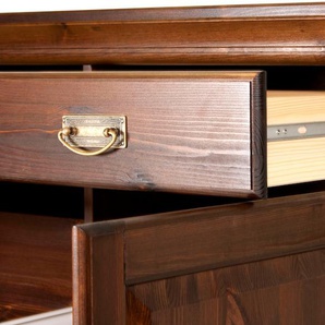 Buffet HOME AFFAIRE Ruegen Schränke Gr. B/H/T: 180 cm x 168 cm x 40 cm, 2 St., Komplettausführung, braun (dunkelbraun) Buffet Buffetschrank Anrichten Buffets Schränke aus Massivholz, im Landhausstil Bestseller