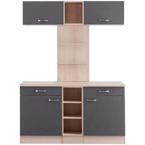 Buffet OPTIFIT Faro Schränke Gr. B/H/T: 150 cm x 206,6 cm x 60 cm, 2 St., grau (anthrazit) Anrichten Buffets mit Metallgriffen, Breite 150 cm