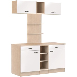 Buffet OPTIFIT Faro Schränke Gr. B/H/T: 150 cm x 206,6 cm x 60 cm, 2 St., weiß (weiß glanz) Anrichten Buffets mit Metallgriffen, Breite 150 cm