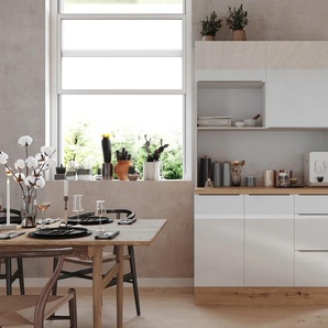 Buffet RESPEKTA Safado aus der Serie Marleen Schränke Gr. B/H/T: 120 cm x 211 cm x 60 cm, front: weiß hochglanz, korpus: weiß, arbeitsplatte artisan eiche Anrichten Buffets Breite 120 cm, mit Soft-Close, in exklusiver Konfiguration für OTTO