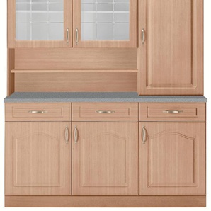 Buffet WIHO KÜCHEN Linz Schränke Gr. B/H/T: 150 cm x 180 cm x 50 cm, 4 St., braun (buchefarben) Anrichten Buffets in Landhaus-Optik, Breite 150 cm