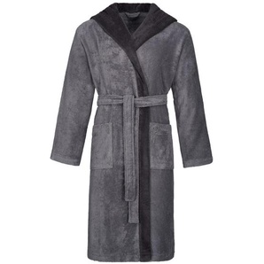 Bugatti Bademantel Stefano, Grau, Textil, Gr. XL, ISO 9001, Oeko-Tex® Standard 100, Taschen, besonders flauschig, hochwertige Qualität, modische