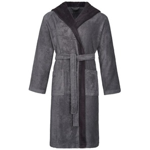 Bugatti Bademantel Stefano, Grau, Textil, ISO 9001, Oeko-Tex® Standard 100, Taschen, besonders flauschig, hochwertige Qualität, modische Optik,