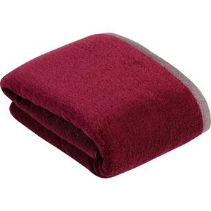 Badetuch BUGATTI Prato Handtücher (Packung) Gr. B/L: 100 cm x 150 cm (1 St.), rot (burgundy) Badetücher Uni Farben, mit melierter Optik im Saum