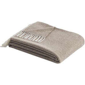 Bugatti Plaid, Natur, Textil, Uni, 150x200 cm, Fransen, Wohntextilien, Decken, Plaids