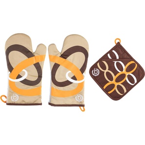 Topfhandschuhe BUGATTI Ellipse Topflappen orange (braun, natur, orange, weiß) Topflappen Topfhandschuh