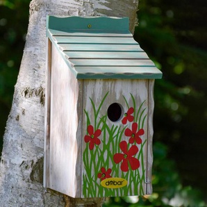 Bunter Dobar-Nistkasten mit Einflugloch - blau - Kiefer -