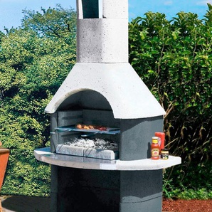 Grillkamin BUSCHBECK Salina Grills Gr. B/H/T: 110 cm x 206 cm x 65 cm, grau (anthrazit, weiß) Grillkamine BxTxH: 110x65x206 cm