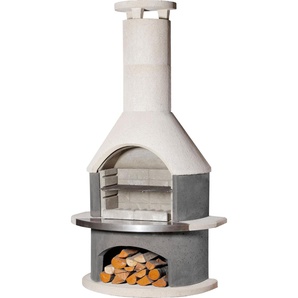 Grillkamin BUSCHBECK Wellington Grills Gr. B/H/T: 115 cm x 208 cm x 70 cm, grau (weiß, anthrazit) Grillkamine Grills BxTxH: 115x70x208 cm