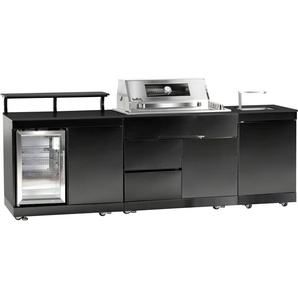 Buschbeck Outdoor-Küche Brighton, Edelstahl, schwarze Marmor-Arbeitsplatte, BxTxH: 270x92x120 cm