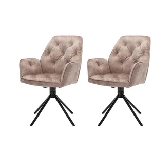 by Living Armlehnenstuhl 2er-Set  Sarina ¦ beige ¦ Maße (cm): B: 59,5 H: 89