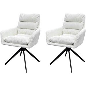 by Living Armlehnenstuhl 2er-Set - weiß - Materialmix - 58 cm - 87 cm | Möbel Kraft