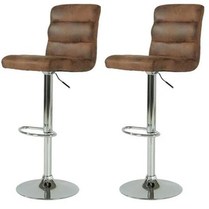by Living Barstuhl 2er-Set - braun - Materialmix - 42 cm - 122 cm | Möbel Kraft
