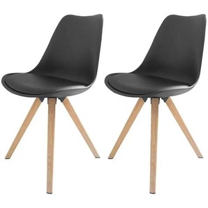 by Living Esszimmerstuhl 2er-Set  Kira ¦ schwarz ¦ Maße (cm): B: 48 H: 86
