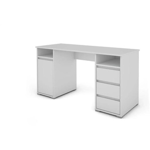 by Living Schreibtisch - weiß - Materialmix - 138 cm - 75 cm | Möbel Kraft