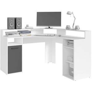 by Living Schreibtisch - weiß - Materialmix - 139 cm - 91 cm | Möbel Kraft