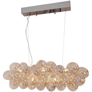 By Rydéns Hängeleuchte Gross, Chrom, Bernstein, Metall, Glas, 36x143x80 cm, Lampen & Leuchten, Innenbeleuchtung, Hängelampen, Esstischlampen