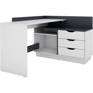 byLIVING Eckschreibtisch Bern, mit viel Stauraum, Breite 129 cm, rechts oder links montierbar