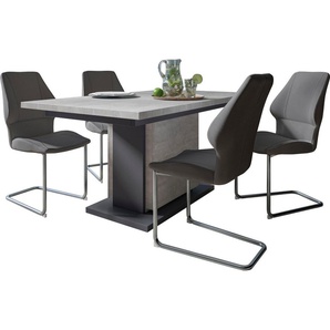 byLIVING Essgruppe Britta & Arabella, (Set, 5-tlg., Tisch mit 4 Schwingern), Schwinger