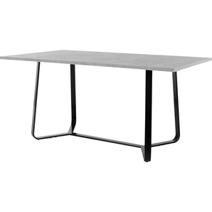 Esstisch BYLIVING Talea Tische Gr. B/H/T: 160 cm x 76 cm x 90 cm, grau (betonoptik, schwarz) Esstisch Rechteckige Esstische rechteckig Breite 140 oder 160 cm