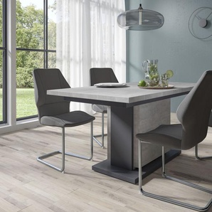 Esszimmerstuhl BYLIVING Arabella Stühle Gr. B/H/T: 48 cm x 93,5 cm x 62 cm, 2 St., Kunstleder, Metall, grau (grau, verchromt) Küchenstühle Bezug in Kunstleder, verschiedene Farben erhältlich