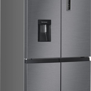 C (A bis G) HANSEATIC Side-by-Side HCDC18080CWD Kühlschränke silberfarben (edelstahl) Kühl-Gefrierkombinationen