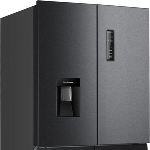 C (A bis G) HANSEATIC Side-by-Side HCDC18080CWD Kühlschränke silberfarben (schwarz) Kühl-Gefrierkombinationen