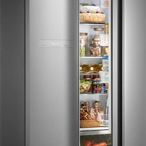 C (A bis G) HANSEATIC Side-by-Side HSBS17590CI Kühlschränke Abtauautomatik, Superkühl-Gefrierfunktion silberfarben (edelstahl) Kühl-Gefrierkombinationen Bestseller