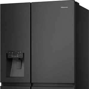 HISENSE Side-by-Side RS818N4T, C (A-G), silber (schwarz), Linksanschlag, Kühlschränke, MetalCooling, Topseller