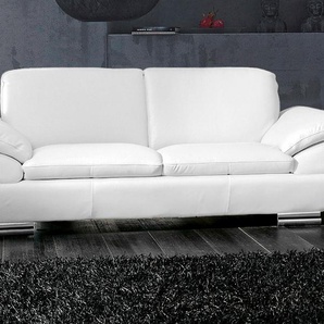 2,5-Sitzer CALIA ITALIA Glamour Sofas Gr. B/H/T: 206 cm x 79 cm x 94 cm, Leder BULL, beige (naturweiß) 2-Sitzer Sofas