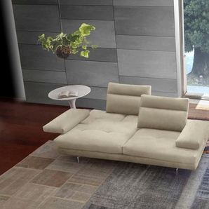 CALIA ITALIA 3,5-Sitzer Toby Wing, italienisches Designsofa mit erstklassigem Sitzkomfort, inklusive Sitztiefenverstellung, Füße in Chrom glänzend