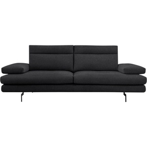 CALIA ITALIA 3,5-Sitzer Toby Wing, italienisches Designsofa, super bequem, Megasofa, inkl. Sitztiefenverstellung und Armteilfunktion, Füße in Schwarz matt