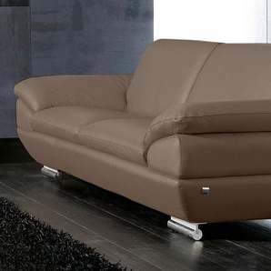3-Sitzer CALIA ITALIA Glamour Sofas Gr. B/H/T: 226 cm x 79 cm x 94 cm, Leder BULL, braun (café) 3-Sitzer Sofas