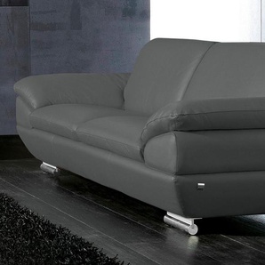 3-Sitzer CALIA ITALIA Glamour Sofas Gr. B/H/T: 226 cm x 79 cm x 94 cm, Leder BULL, grau 3-Sitzer Sofas