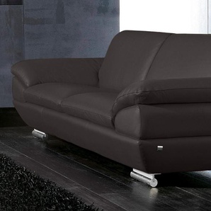 3-Sitzer CALIA ITALIA Glamour Sofas Gr. B/H/T: 226 cm x 79 cm x 94 cm, Leder SORRENTO, braun 3-Sitzer Sofas