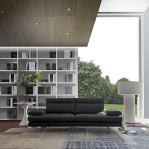 CALIA ITALIA 3-Sitzer Toby Wing, Designsofa, hochwertige Verarbeitungsdetails, bequem, inkl. Sitztiefenverstellung und Armteilfunktion, Füße in Schwarz matt