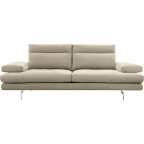 CALIA ITALIA 3-Sitzer Toby Wing, Designsofa mit hohem Sitzkomfort, bequem und elegant, inklusive Sitztiefenverstellung, Füße in Chrom glänzend