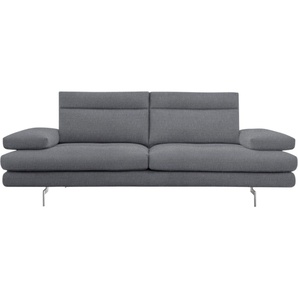 CALIA ITALIA 3-Sitzer Toby Wing, Designsofa mit hohem Sitzkomfort, bequem und elegant, inklusive Sitztiefenverstellung, Füße in Chrom glänzend