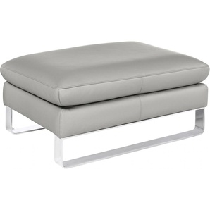 Hocker CALIA ITALIA Dave Gr. B/H/T: 95 cm x 42 cm x 68 cm, Leder SORRENTO, grau Polsterhocker Sitzhocker Hocker mit Kufen