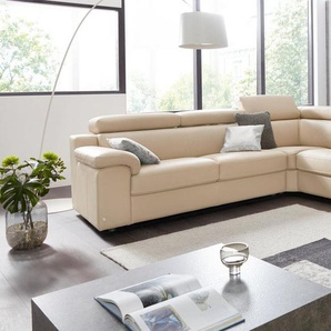 CALIA ITALIA Wohnlandschaft CS_Mambo, U-Form, Familiensofa, bequem und zeitlos, in Leder, inklusive Kopfteilverstellung