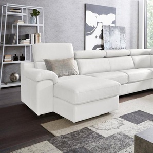 CALIA ITALIA Wohnlandschaft CS_Mambo, U-Form, Familiensofa, bequem und zeitlos, in Leder, inklusive Kopfteilverstellung