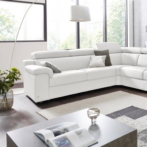CALIA ITALIA Wohnlandschaft CS_Mambo, U-Form, Familiensofa, bequem und zeitlos, in Leder, inklusive Kopfteilverstellung