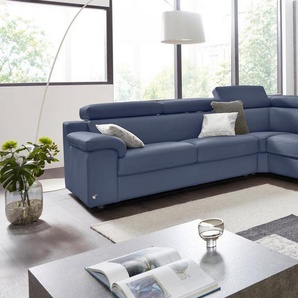 CALIA ITALIA Wohnlandschaft CS_Mambo, U-Form, Familiensofa, bequem und zeitlos, in Leder, inklusive Kopfteilverstellung