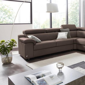 CALIA ITALIA Wohnlandschaft CS_Mambo, U-Form, Familiensofa, bequem und zeitlos, in Leder, inklusive Kopfteilverstellung