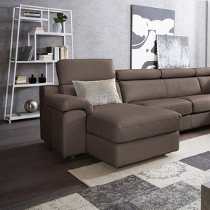 CALIA ITALIA Wohnlandschaft CS_Mambo, U-Form, Familiensofa, bequem und zeitlos, in Leder, inklusive Kopfteilverstellung