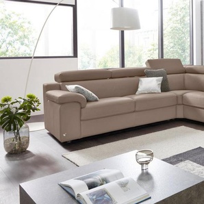 CALIA ITALIA Wohnlandschaft CS_Mambo, U-Form, Familiensofa, bequem und zeitlos, in Leder, inklusive Kopfteilverstellung
