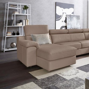 CALIA ITALIA Wohnlandschaft CS_Mambo, U-Form, Familiensofa, bequem und zeitlos, in Leder, inklusive Kopfteilverstellung