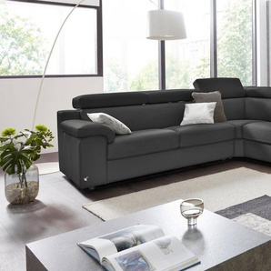 CALIA ITALIA Wohnlandschaft CS_Mambo, U-Form, Familiensofa, bequem und zeitlos, in Leder, inklusive Kopfteilverstellung